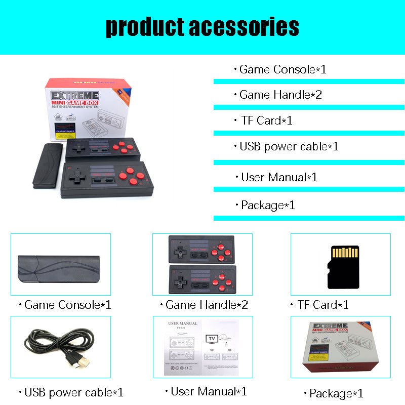Y-3U Extreme Mini Classic Game Box 8-Bit Entertainment System 2.4G Wireless 4K Ultra HD TV Game Console Support TF Card (Built-in 628 Games) Y-3U Extreme Mini Classic Game Box 8-Bit Entertainment System 2.4G Wireless 4K Ultra HD TV Game Console Support TF Card (Built-in 628 Games)